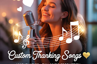 create a custom thanking song with lyrics and music