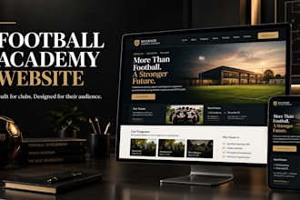 design a professional football academy or club website on wordpress