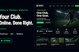 design a professional football academy or sports club website on wordpress