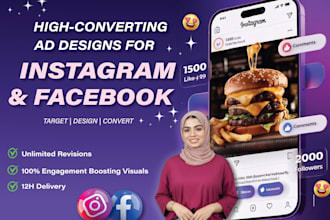 create instagram, facebook ad designs that sell in 12 hours