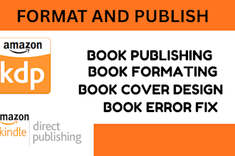 format book, ebook with amazon KDP book publishing and create book cover design