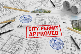do architectural drawing,floor plan,site plan and pe stamp for permit approval