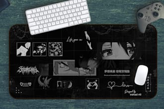 design mousepad, deskmat for gaming, and merchandise