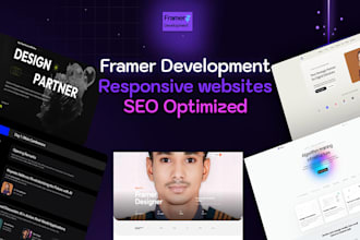 design a modern, responsive framer landing page or portfolio
