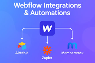 integrate webflow website with airtable, zapier, make com, memberstack and apis