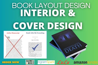 book formatting and layout design and paperback formatting and cover design