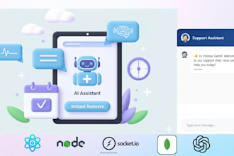ai power support assistant react node socket openai rag embeddings chatbot