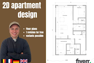 design a smart, accurate 2d apartment floor plan in autocad