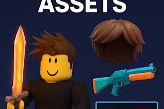 design unique roblox maps hair and 3d weapons roblox assets, dynamic head