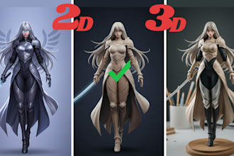 convert 2d image to 3d model to stl scan cleanup model picture to 3d printing