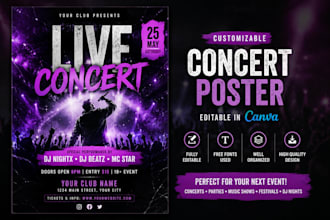 customizable canva concert flyer templates