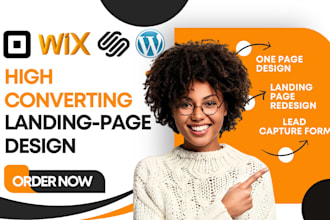 design one page website, elementor landing page design, or single page site