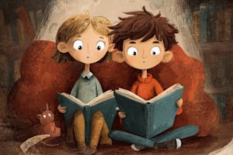 children story book illustration, children story book