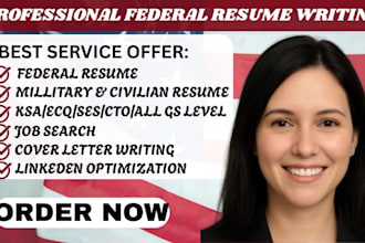 write professional federal resume ats resume writing cover letter for usajobs