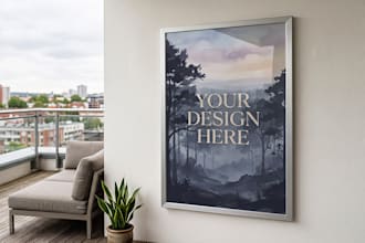 create realistic wall frame mockup and photo frame mockup