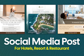 design attractive hotel promotion social media posts