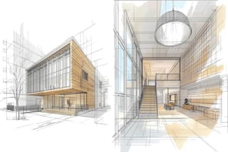 sketch architecture and interior design