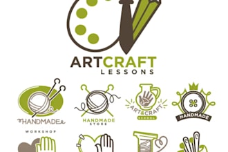 design a creative arts and crafts logo for your brand or business
