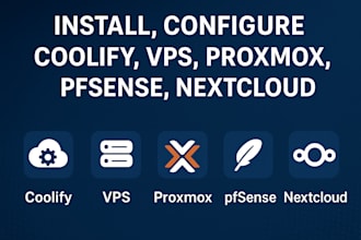 install coolify, vps, proxmox, pfsense, nextcloud