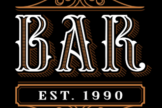 design a vintage bar logo for your pub, lounge, or brand