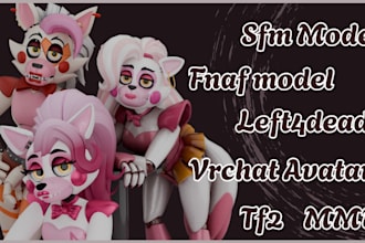 create, port custom sfm model, gmodplayermodel, tf2, lf4d2, fnaf, vrchat avatar