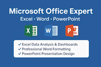 do data entry, word formatting, and excel data visualization