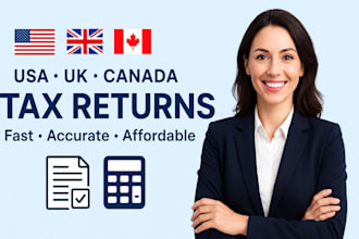 prepare USA tax return UK tax return canada tax return for personal and business