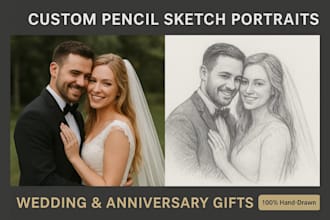 draw a realistic pencil sketch or pen portrait from your photo