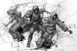 create raw and dynamic sketch art