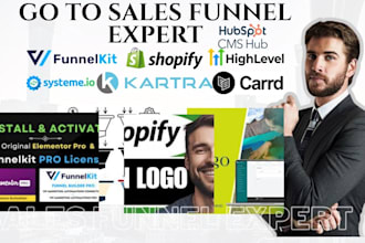 setup funnelkit shopify funnels kartra groovefunnels gohighlevel hubspot cms
