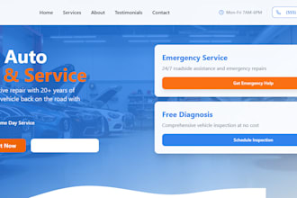 build modern car dealership, auto repair, and mechanic garage website