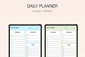 create unique digital planners, linked journals, and SEO items for etsy