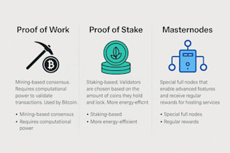 develop proof of work, proof of stack and masternode coin