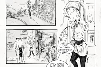 comic illustrations and storyboards