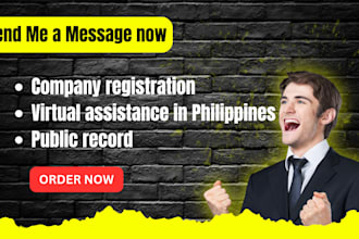 provide company registration support, public records research, virtual assistant