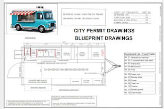 create food truck blueprints for city permit  approval