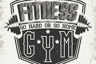 design a vintage fitness grunge logo for your gym or sports brand