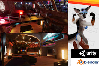 interactive vrchat world, 3d environment and assets, vrchat club, vr metaverse