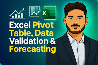 create pivot table, excel data validation and forecasting