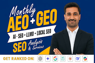 do monthly ai SEO, GEO, local and off page to rank your website