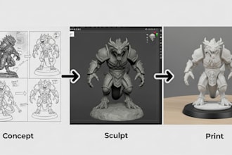 convert 2d image, photo to 3d model,stl file,toy, figurine,bust for 3d print