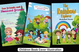 make for you children book cover illustration and kids book cover in 24 hour