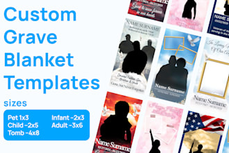 design and print personalized grave blankets in the USA