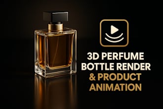 create realistic perfume bottle, perfume bottle render, 3d product animation