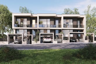 create exterior renders for real estate marketing and developers