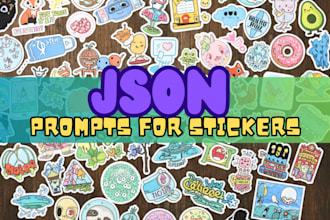 craft a custom json prompt for consistent ai stickers create