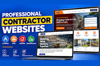 design a professional plumbing, hvac, roofing or contractor website