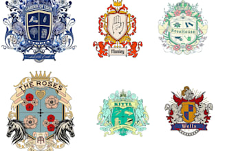 design luxury regal heraldic family crest coat of arms logo for you