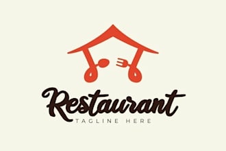 do professional modern restaurant, food and cafe logo design