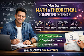 help you with theory of automata, graph theory, discrete math, and calculus